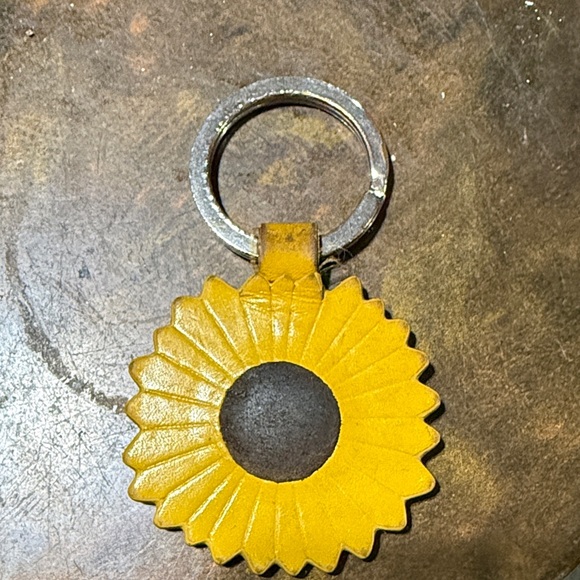 Coach Accessories - Coach Yellow Leather Keychain